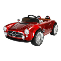 Pampam Toys Kids Electric Vintage Mercedes-Benz Style Ride-On Sports Car – Battery Operated Classic Toy Car with Chrome Details, Working Headlights & Remote Control