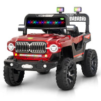 Pampam Toys Kids Electric Jeep 4x4 – Battery Operated Ride-On Car with Vibrant LED Lights, Music Player, Remote Control & Rugged Off-Road Wheels