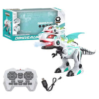 Pampam Toys M-01 Mecha Dinosaur Remote Control Walking Robot Dino with Light, Music & Spray Function