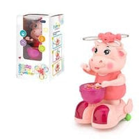 PamPam  Toys Clever Cow Spinning Flash Drummer Toy with Light Effects, Pink, Age 36m+