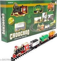 Choo Choo Train with Track Set for Boys & Girls, Choo Choo Classical Battery Operated Modal Train Toys Set Real Smoke Effect with Vintage Train Light & Sound (Model Choo Choo Train Track Set)