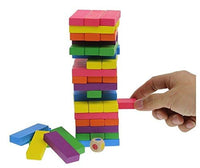 Pampam Wooden Janga Building Blocks for Kids, Adults, DIY Educational Toy with Colorful Stickers, Set of 4