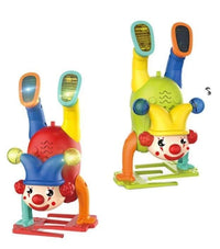 Pampam Musical Clown Upside Down Handstand Joker Toy for Kids, 1 Year Old, Dancing, Walking, Music Sound, LED Light Up, Moving Toy for Boys and Girls (Pack of 1)