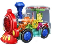 PamPam Transparent Gear Train Engine Toy, Musical Educational Train with Moving Parts, Multicolour