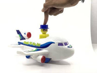 Pampam Toys Push and Go Aeroplane Jet with Speedy Wheels Toy for Kids, White