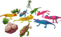 PAMPAM Realistic Crocodile and Lizards Animal Toys, 8 Pieces Reptiles World Figures Set for Kids, Non-Toxic