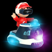 DJ Bounce Beat Dancing Robot Toy, Interactive LED Music Toy, Educational Learning Toy for 9+ Months, Red and Blue