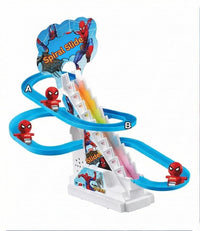 Pampam Toys Spider-Man Musical Spiral Slide & Climb Track Toy with Lights and Action Figures (Ages 3+)