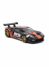 Hotwheels Ford GT Racing Car Model, Black and Orange, Die-Cast