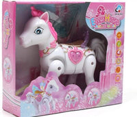 WonderPlay Elves Horse, Animal World, Battery Operated Walking Horse with Light & Sound - White