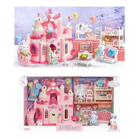 Bunny Big Castle Villa Dessert House Living Room Bedroom Bunk Bed Girls Playing House Children's Toys Doll House for Kids