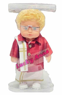 Pampam Toys Lucky Anna Boy Doll with Glasses, Traditional Kerala Outfit, Blonde Hair, Collectible Toy Figure