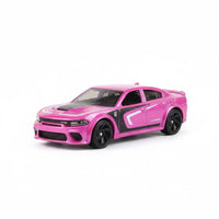 Pampam Toys Dodge Charger Hellcat, Die-Cast Model Car, Pink with Black Accents, Collectible Toy Vehicle