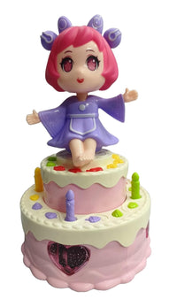 Rotate Cake Girl Dancing & Musical Toy with 360 Degree Rotation & 3D Flashlight | Best Gift for Kids Girls | Dancing & Musical Rotate Cake Girl Toy