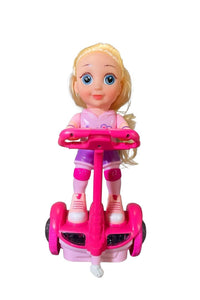 Blonde Doll with Pink Scooter, Active Play Toy with Long Hair and Sporty Outfit