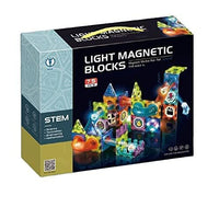 Pampam Toys Light Magnetic Tiles - Building Blocks for Kids 3D STEAM Educational Toys, Magnetic Marble Run/Toys for Kids Age 3+ Years, Set of 75 Pieces