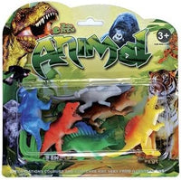 Pampam Toys Rubber Dinosaur Toy Figures, Set of 12, Multi-Colour