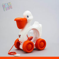 Pampam Toys Cartoon Toy for Kids by Summer Trails | Pull Along Toy Pelican for Infants, Toddlers, Boys and Girls | Plastic Preschool Toys | Walking and Early Development