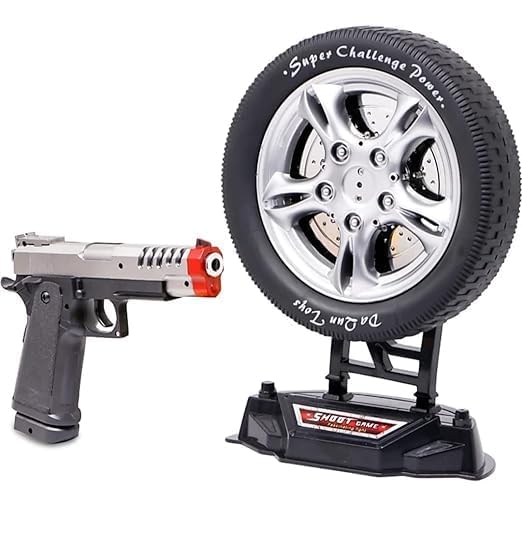 Laser Target Shooting Game Set with Toy Gun and Rotating Tire Target ...