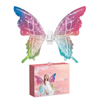 Girls Electrical Butterfly Wings With Music Lights Glowing Shiny Dress Up Moving Fairy Wings For Kids Happy Birthday Party