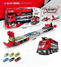Alloy Model Die-Cast Car Carrier Truck Toy Set with 6 Cars, 120 cm Track