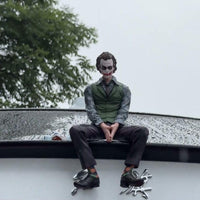 Cartoon Action Figure for Heath Ledger The Jokerr Character Figures with Mask and Sitting Position 24cm Model Statue for Decoration Gift and Car External Decoration