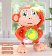 Pampam Dancing Monkey Musical Toy, Light-up Educational Toy with 3 LED Lights, ABS Plastic, for Toddlers 1-3 Years