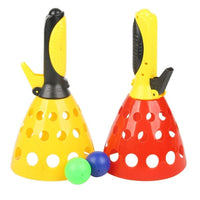 PamPam Click and Catch Ball Launcher Game, Twin Catcher Set with 3 Balls, Indoor Outdoor Play Toy, Multicolor