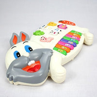 PamPam Rabbit Musical Piano Toy, 3 Modes with Animal Sounds, Flashing Lights and Music, White