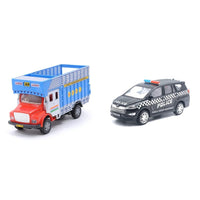 Pampam Toys Plastic Toy Truck and Police Car Set (Color May Very)