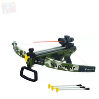 Pampam Toys Crossbow PUBG Archery Gun Toy Set with Suction Dart Arrows and Laser Target Bows, Camouflage (Green)