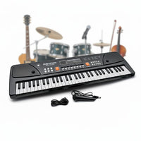 Pampam Toys Portable Electronic Keyboard, 61 Keys with LCD Display and Microphone for Kids and Adults, C Type Wire Included