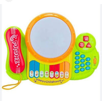 PamPam Toys Drum Phone Piano Toy for Toddlers and Infants, Piano and Drum Musical Toy, Multicolour