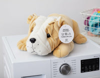 Pampam Toys Wubbs Bulldog Plush Toy, Soft Spongy Material, Light Brown and White, 75 cm, Lying Position