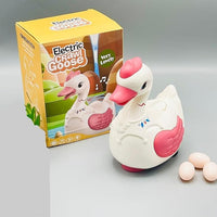 Pampam Toys Musical Egg Laying Crawling Goose Toy with Sound Effects for Kids (Multicolor)