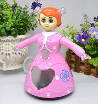 Pampam Toys Dora Dancing Girl 360° Rotating Musical Dancing Toy with Colourful Flashing Lights