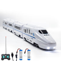 Remote Control Kids Express Train Toy with Lights & Sounds Also one Free Rechargeable Batteries EMU Electric Train Model for Boys and Girls – White