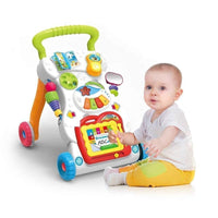 Pampam Toys Musical Baby Walker, Interactive Learning Push and Pull Toy with Lights, Educational Activities, 2-in-1 Sit and Stand Design
