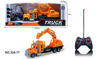 Pampam Toys City Truck Series Remote Control Excavator Transporter Truck