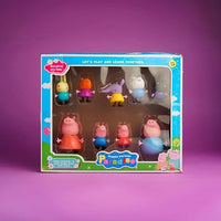 Pampam Peppa Pig Happy Partner Paradise Toy Set, 9 Piece Character Collection, Ages 3+