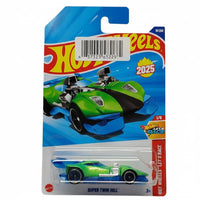 Pampam Toys Super Twin Mill Die-Cast Race Car, Metallic Green and Blue, Performance Racing Model with Dual Engine Design and Aerodynamic Spoiler