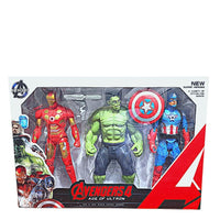 Pampam Toys Avengers Action Figures Set, Age of Ultron, Captain America, Iron Man, Hulk, 3 Pieces