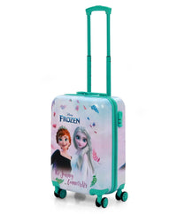 Pampam Trolley Luggage Bag with DISNEY FR0ZEN Print Teal Blue (20 Inches)
