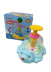 Royal Jumping Balls, Kids Push and Spin Toy with Colourful Balls, Ages 1-6 Years, Blue