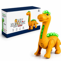 Pampam Toys Pet Electric Dinosaur Adventure - Walking Electronic Dino Toy with Glowing Green Lights, Realistic Sound Effects & Universal Wheel Action for Kids Age 3+