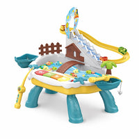 Happy Fishing Game Toy for Kids, Multi-Purpose Fishing Table with 3D Lights & Music, Magnetic Fish Catching Set with Rod, Educational Interactive Toy for Boys & Girls, Ages 3+