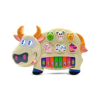 Pampam Toys  Musical Cow Piano Toy with Flashing Lights, Multicolour
