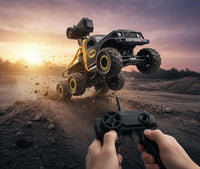 Pampam Toys Batman Rock Crawler RC Car, 2.4GHz Remote Control, 6-Wheel Drive, Black and Yellow