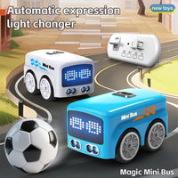 Magic Induction Sensor Mini Bus Toy Car for Kids | 2.4GHz Smart RC Car with Gesture Control, Line Following, Auto Track Drawing, LED Lights & Music (Multi Color)