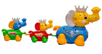 Battery Operated Cute Elephant Clever Elephant Train | Musical Elephant Family Toy with Lights, 3 in 1 Musical Toy